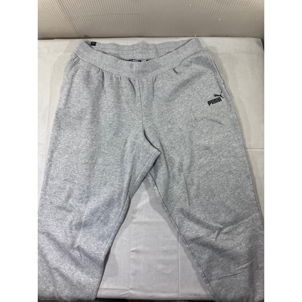 Puma XL Gray Sweatpants Mens Activewear Lounge Drawstring Logo Casual Joggers